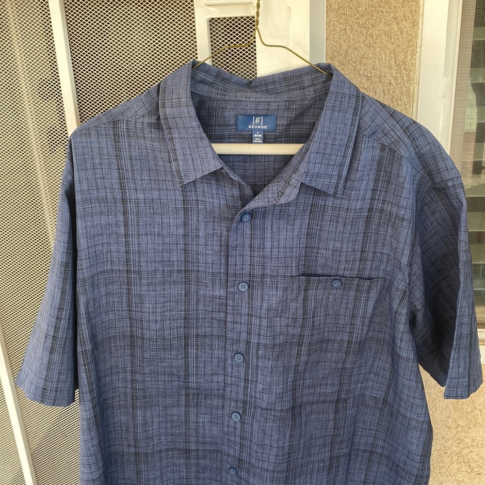 George classics large button down shirt sleeve shirt
